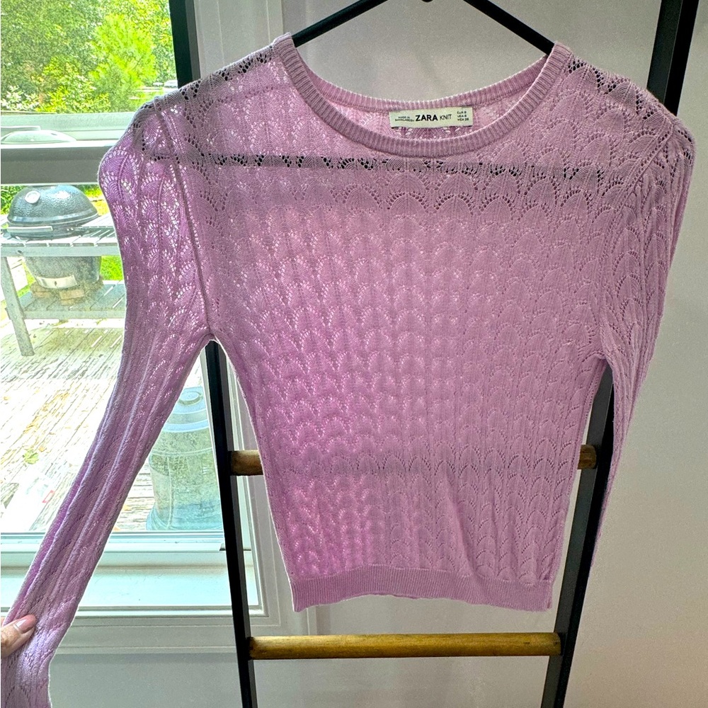 Zara pink sheer sweater